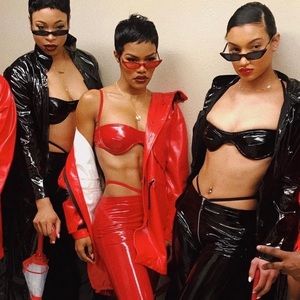 Black PVC leather bra